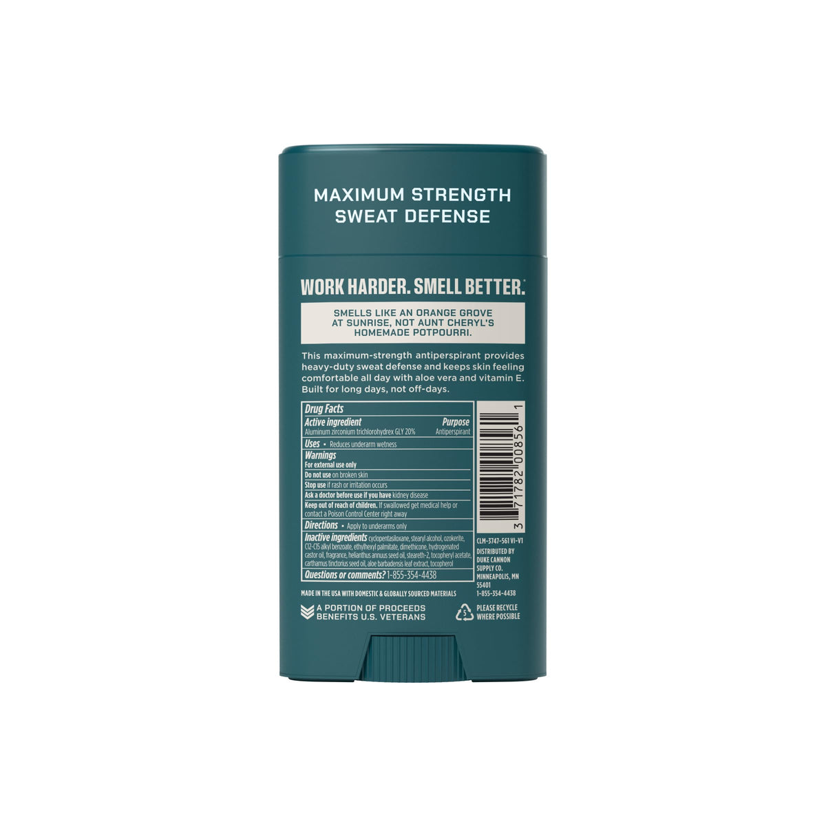 Duke Cannon Seawolf Deodorant 3 oz back view