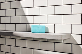 Duke Cannon soap bar in a bathroom setting
