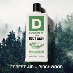 Duke Cannon THICK Body Wash 18oz back view with ingredients