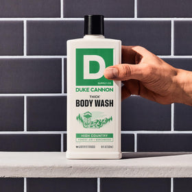 Duke Cannon THICK Body Wash 18oz in a shower setting