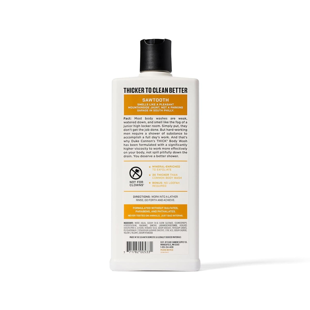 Duke Cannon THICK Body Wash 18oz packaging
