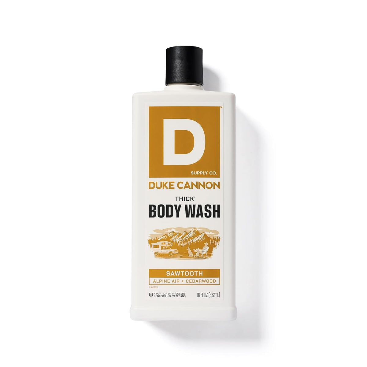 Duke Cannon THICK Body Wash 18oz with lather on skin