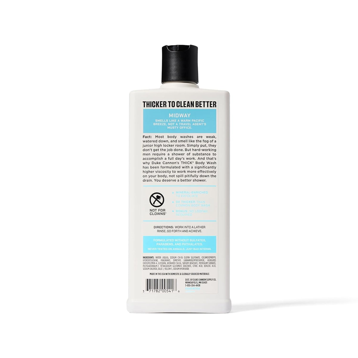 Duke Cannon Thick Body Wash alongside grooming products