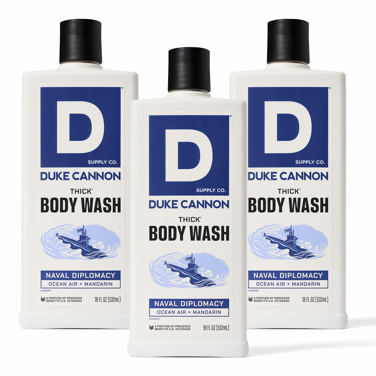 Duke Cannon Thick Body Wash Naval Diplomacy 18 oz front view