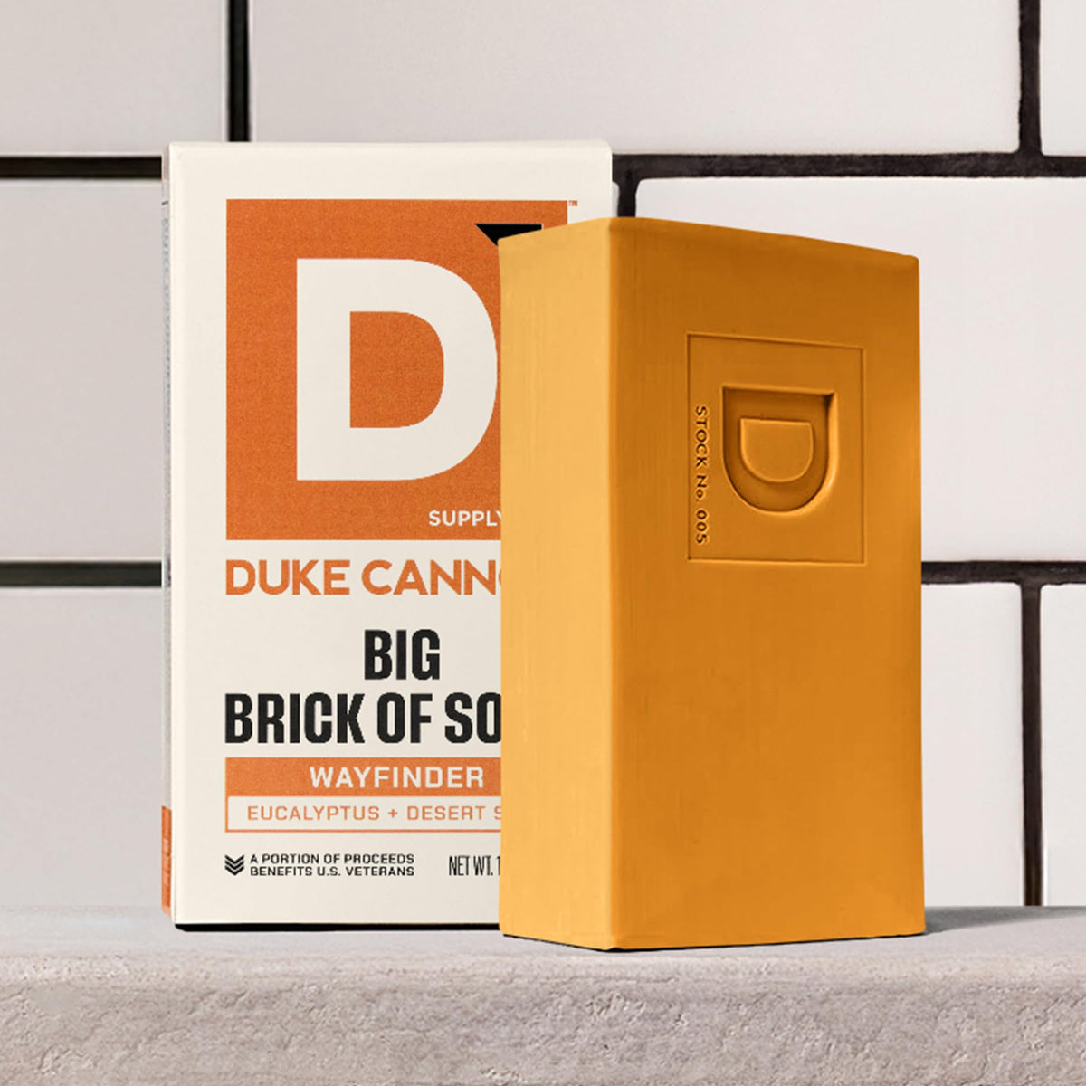 Duke Cannon Wayfinder soap with dimensions displayed