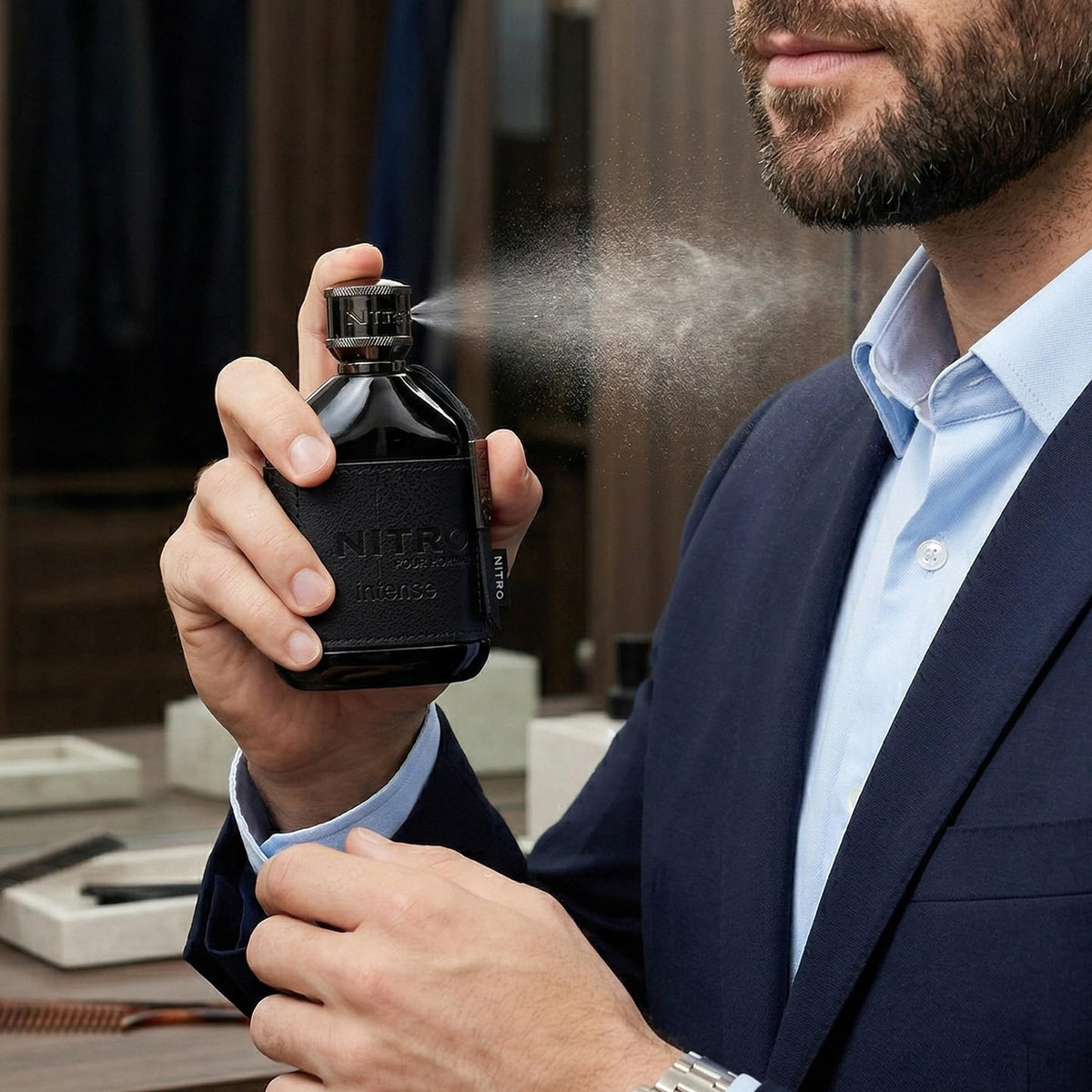 Dumont Nitro Intense Eau De Parfum in lifestyle setting