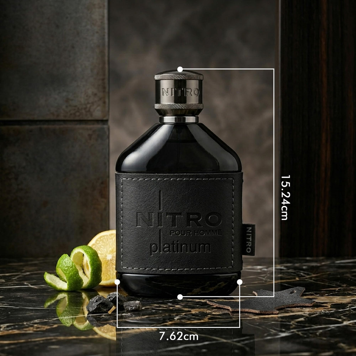 Dumont Nitro Platinum Eau De Parfum 3.4 Fl Oz bottle side view