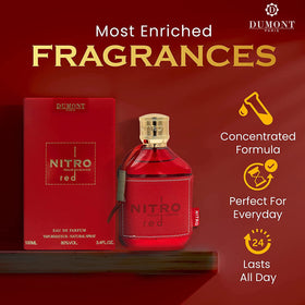 Dumont Nitro Red Eau De Parfum 100ml side view showcasing the elegant design