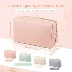 Dunzy waterproof PU leather makeup bag with gold zipper