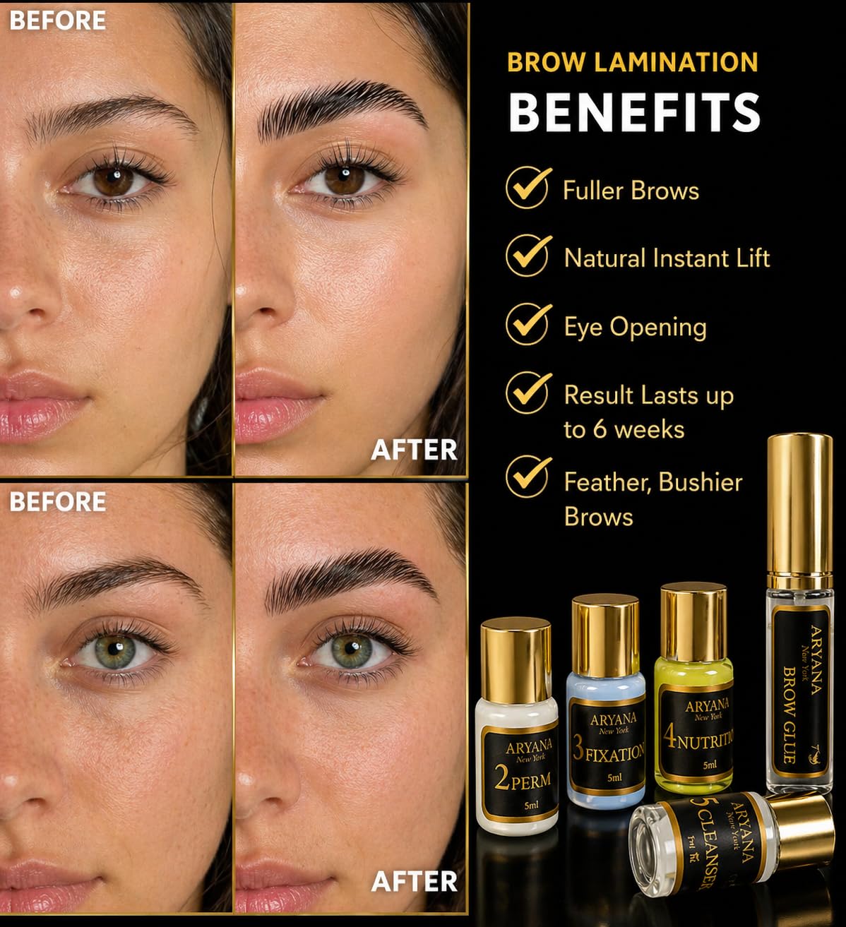 Duo brush and micro applicators included in the kit