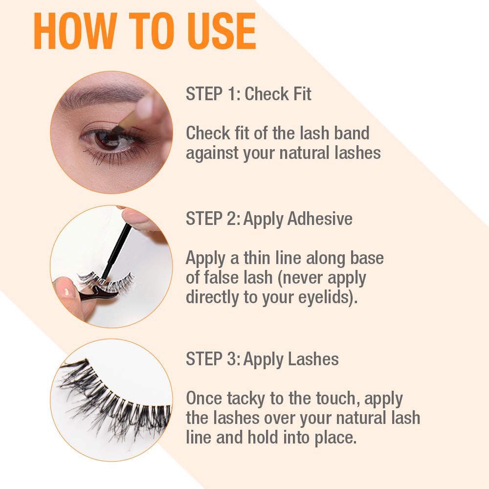 DUO Brush-On Lash Glue Dark Tone application on false lashes