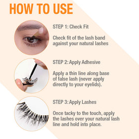 DUO Brush-On Lash Glue Dark Tone application on false lashes