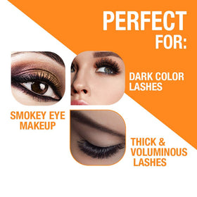 DUO Brush-On Lash Glue Dark Tone with lashes on model