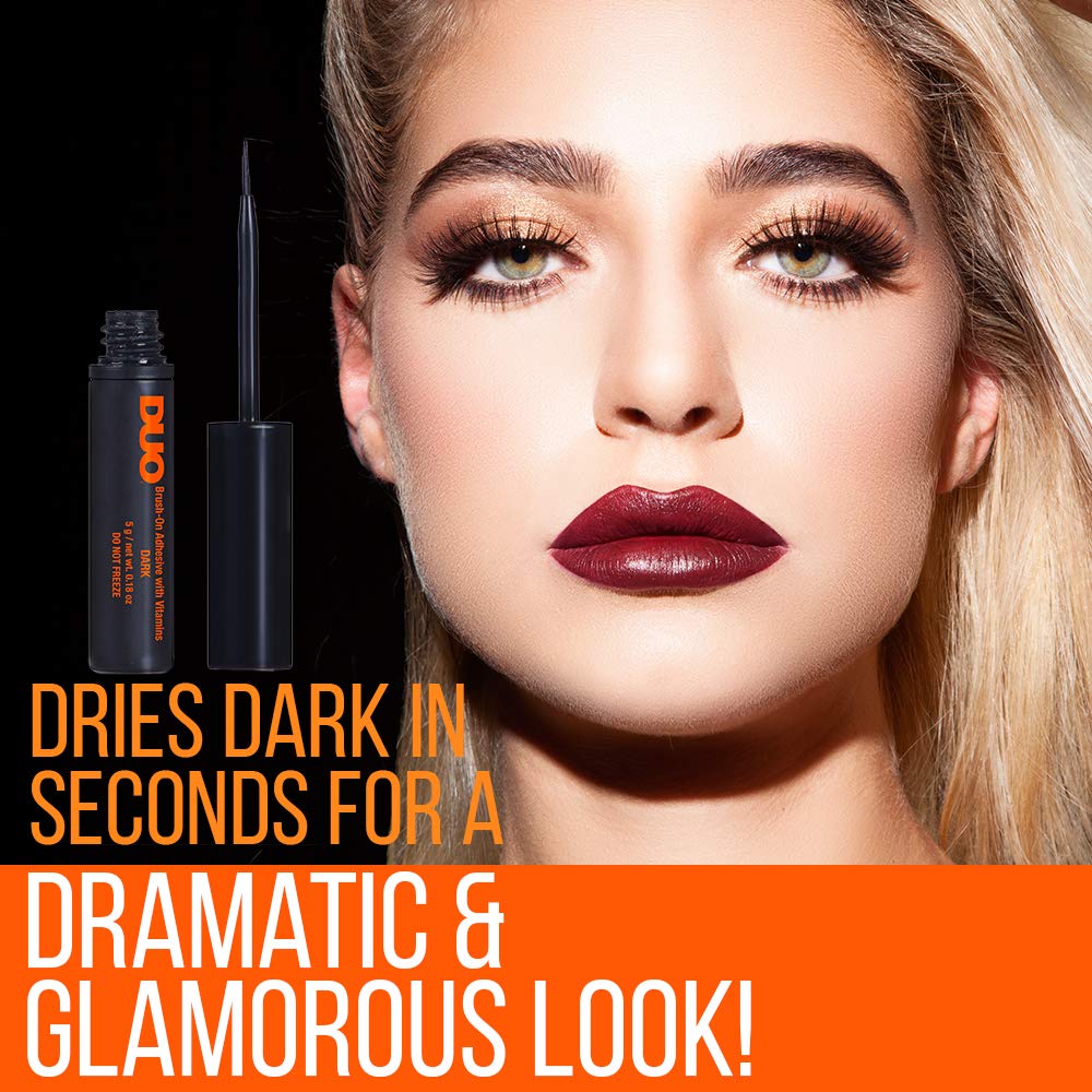 DUO Brush-On Lash Glue Dark Tone with ultra-thin brush