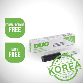 DUO Brush-on Strip Lash Adhesive Clear with makeup tools