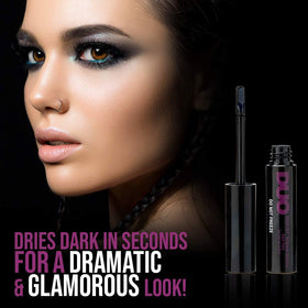 DUO Quick-Set Eyelash Glue Dark Tone with silicone applicator