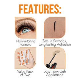 DUO Strip Lash Adhesive Dark Tone with false lashes