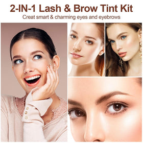 Duoffanny Eyelash & Eyebrow Color Kit tools and accessories