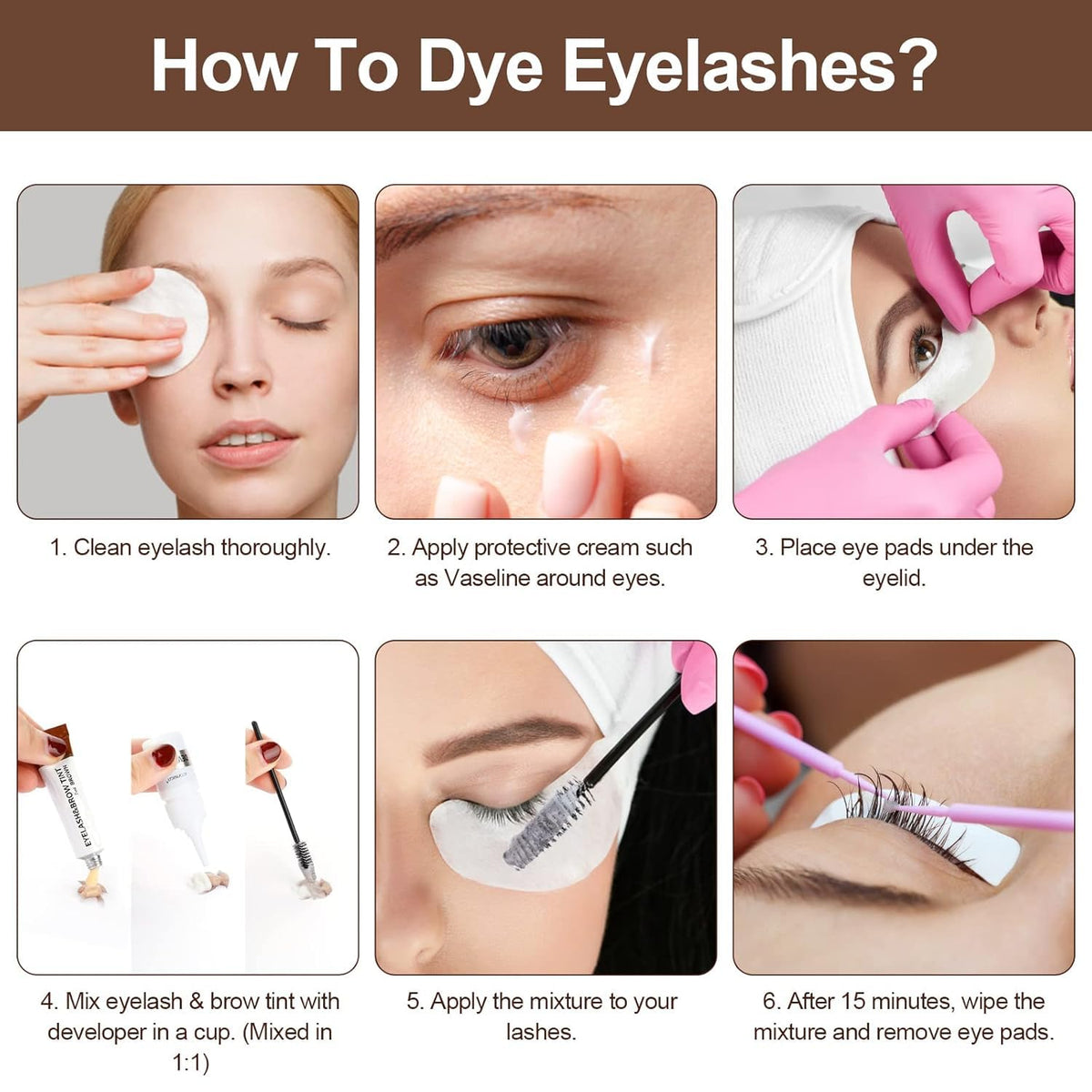 Duoffanny Eyelash & Eyebrow Color Kit user applying product