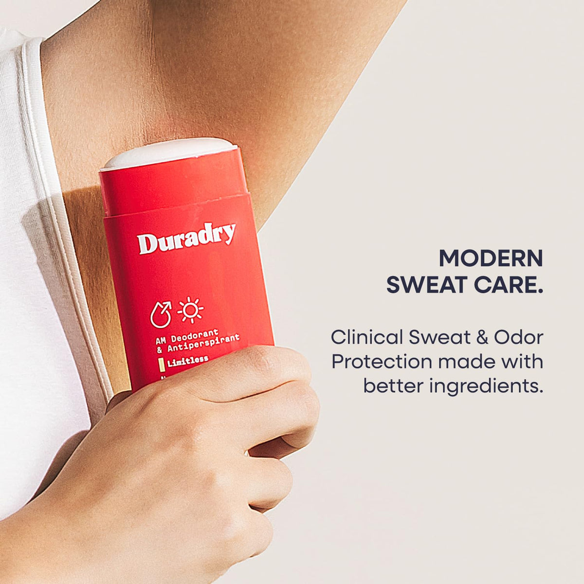 Duradry Clinical Sweat Control Stick back view showing product details