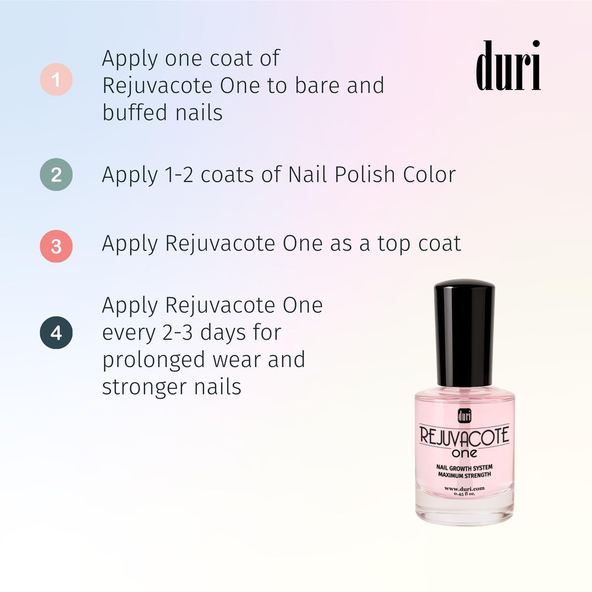 Duri Rejuvacote 1 Nail Growth System application on nails