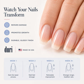 duri Rejuvacote 1 Nail Growth System on a nail care table