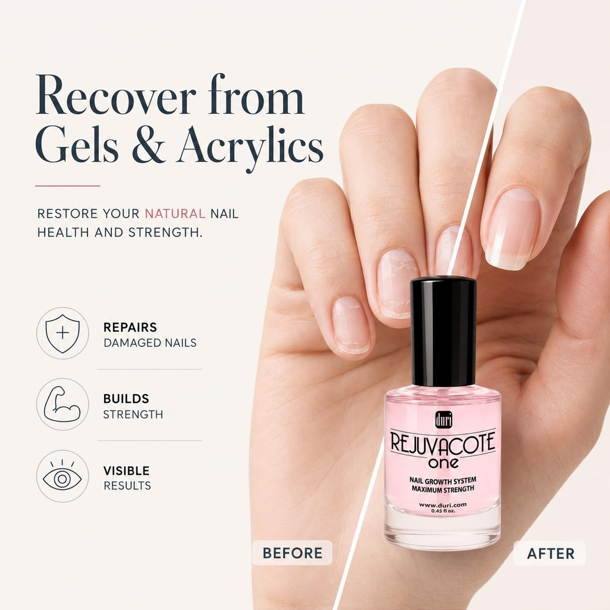 duri Rejuvacote 1 Nail Growth System side view with cap
