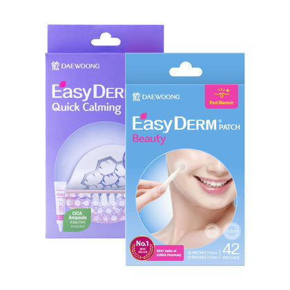 DWEasyDerm Pimple Patch Duo packaging featuring 10 Micropoint and 42 Hydrocolloid patches