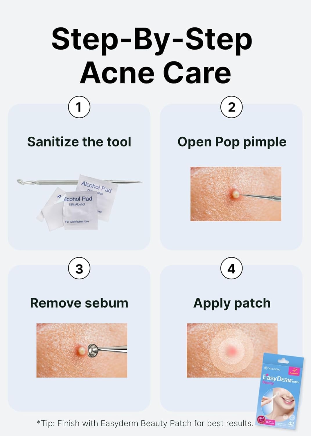 DWEasyDerm Pimple Patch Gift Set contents laid out