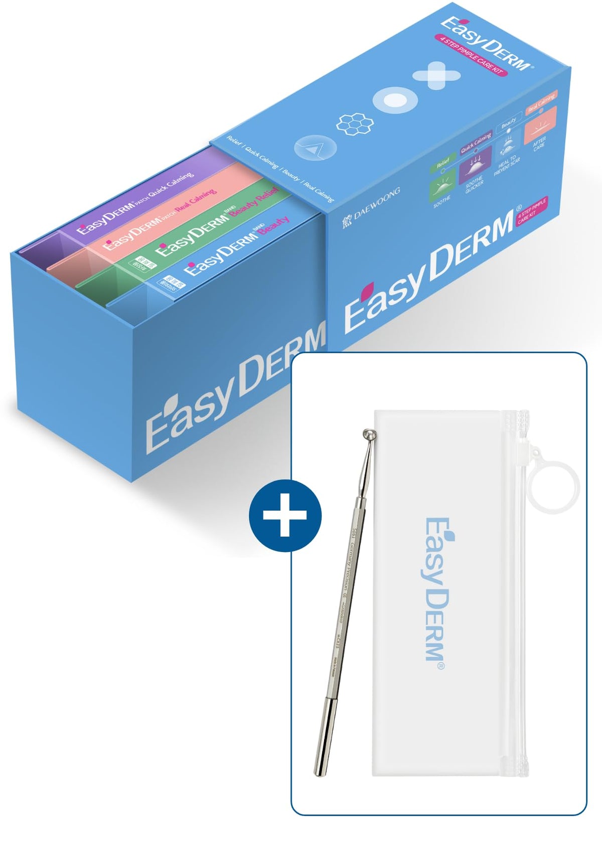 DWEasyDerm Pimple Patch types displayed in packaging