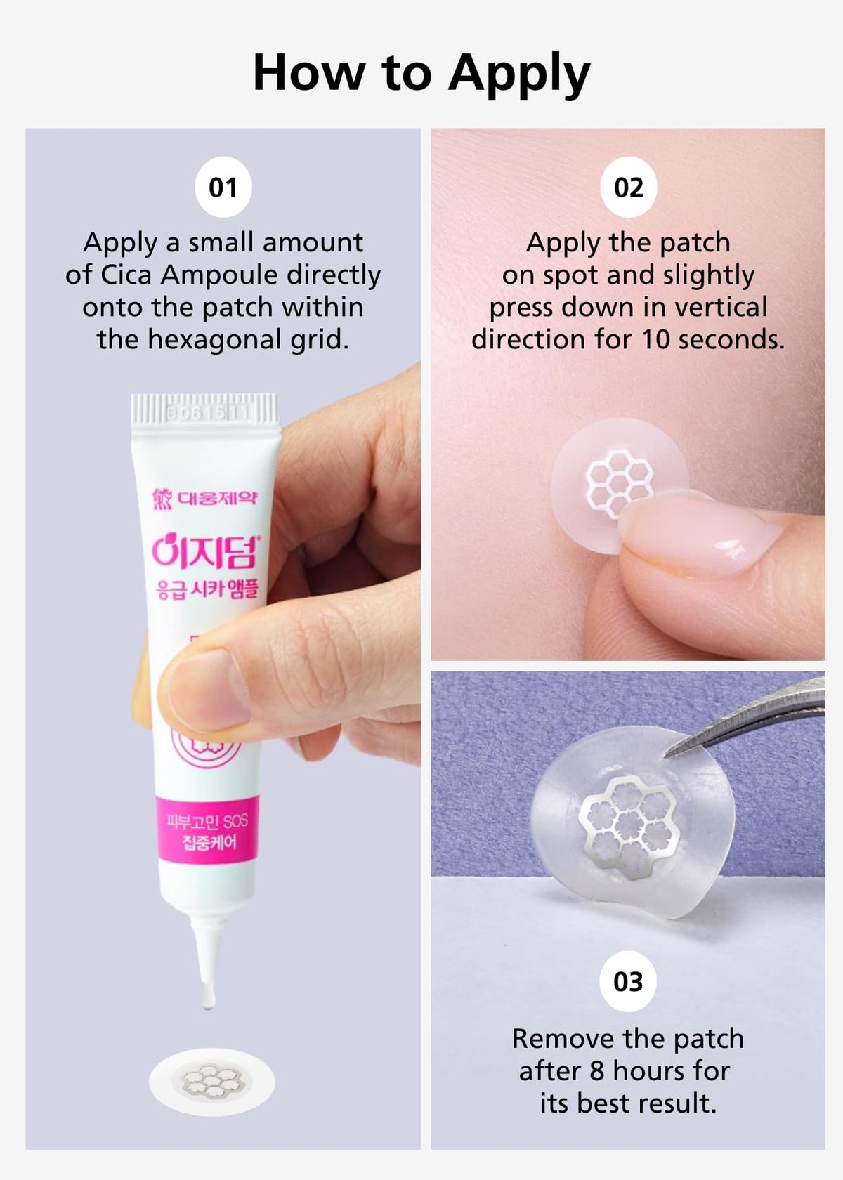 DWEasyDerm Quick Microdart Pimple Patch application process