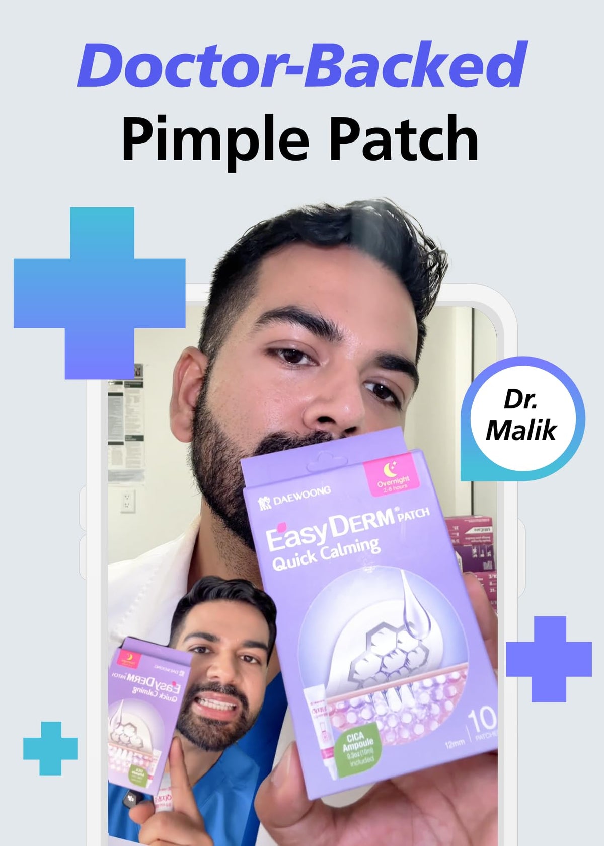 DWEasyDerm Quick Microdart Pimple Patch with soothing ampoule