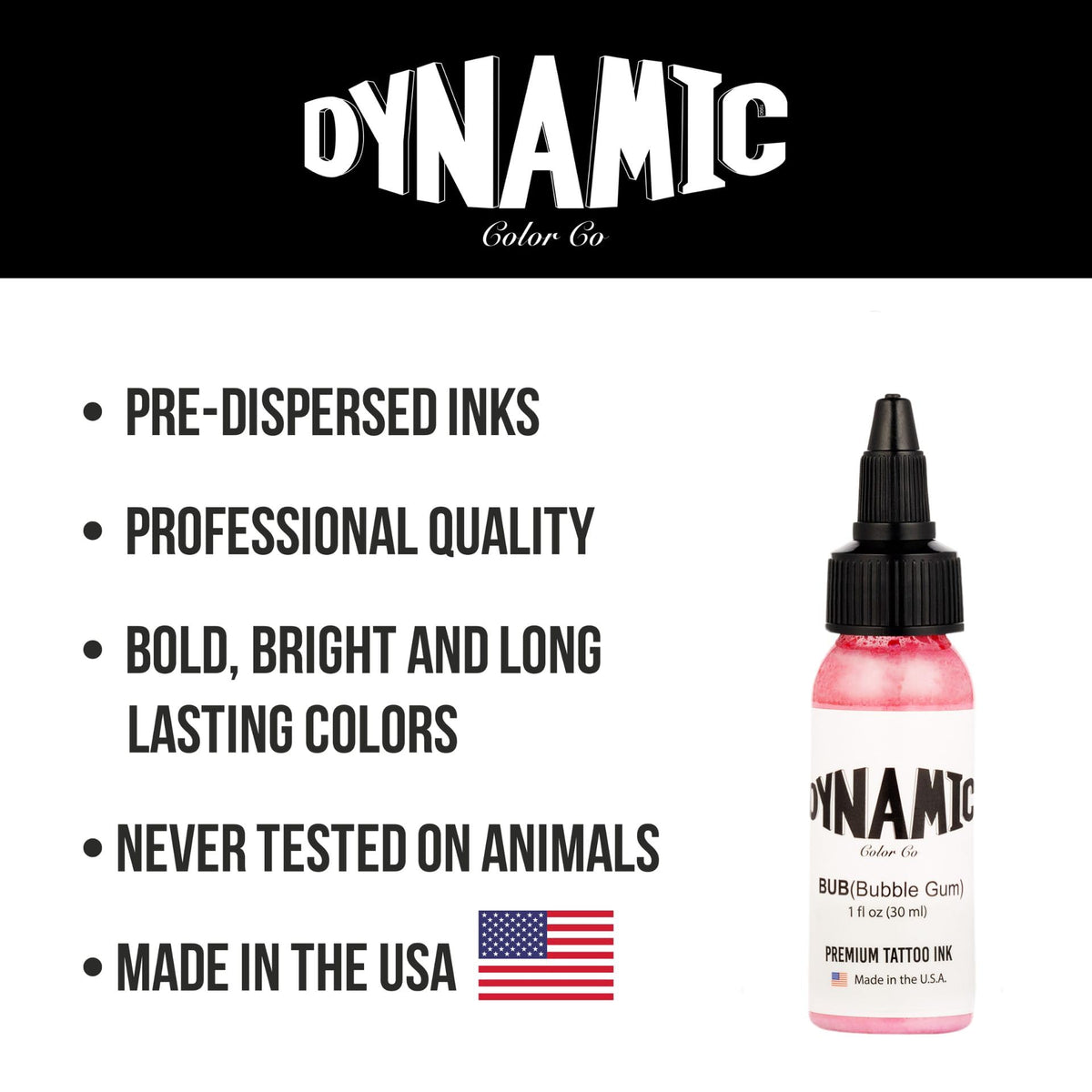 Dynamic Color Bubble Gum Tattoo Ink with needle and tattoo equipment