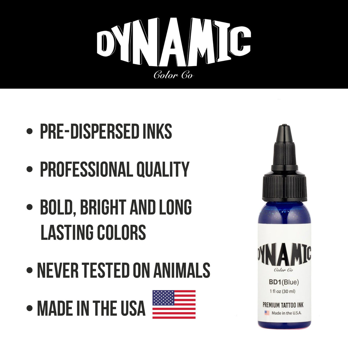 Dynamic Color Co Blue Tattoo Ink 1 oz on a tattoo workstation