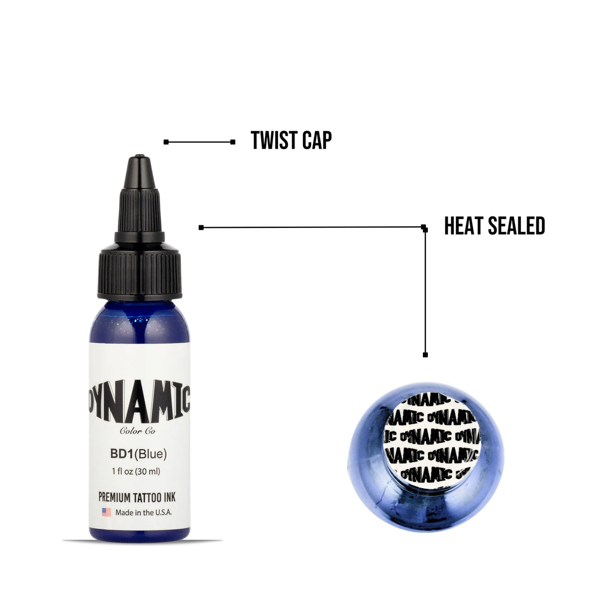 Dynamic Color Co Blue Tattoo Ink 1 oz with packaging