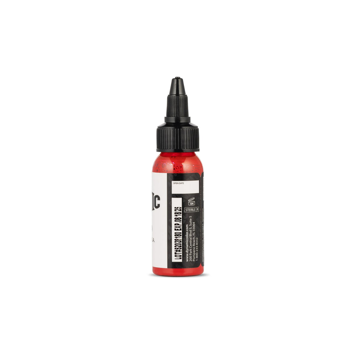 Dynamic Color Co Fire Red Tattoo Ink 1 oz side view