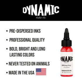Dynamic Color Co Hot Pink Tattoo Ink packaging details