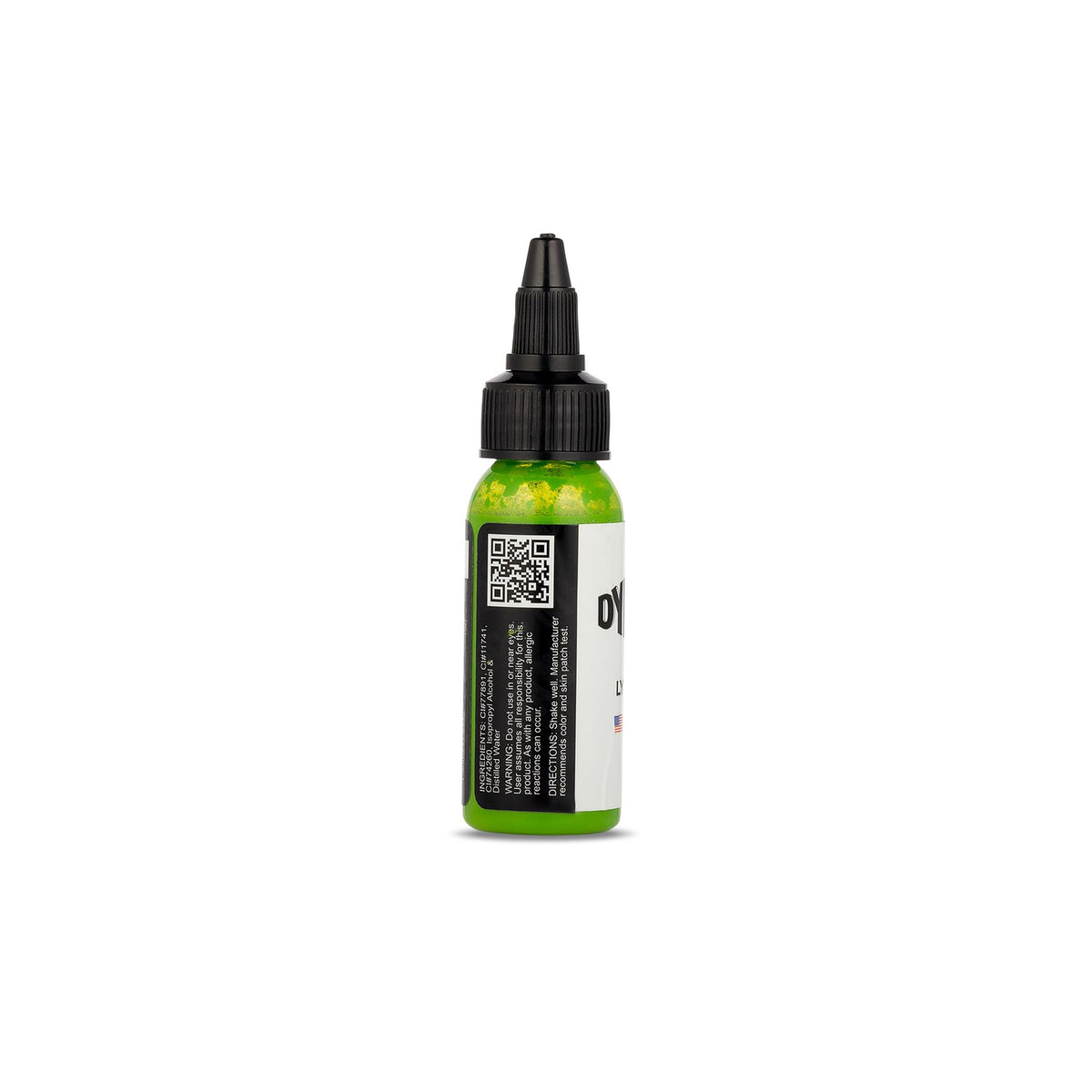 Dynamic Color Co Lime Green Tattoo Ink close-up of cap