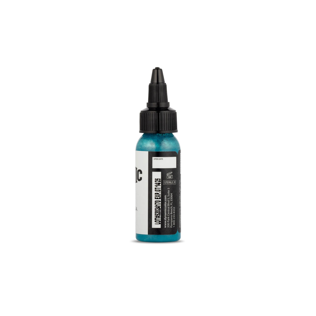 Dynamic Color Co Teal Tattoo Ink 1 oz back view with lot number