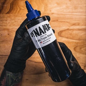 Dynamic Color Co Triple Black Tattoo Ink on tattoo machine