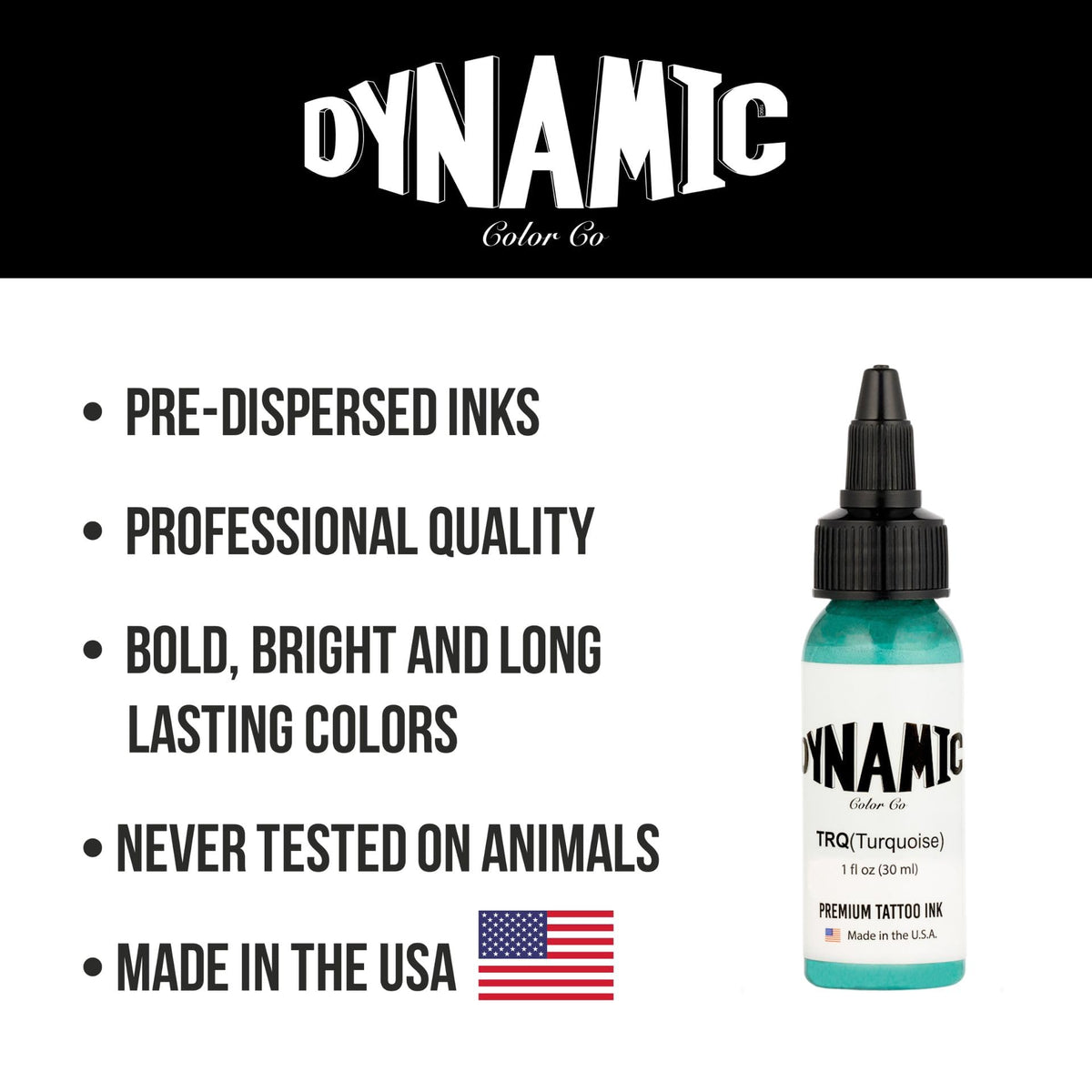Dynamic Color Co Turquoise Tattoo Ink 1 oz in tattoo studio setting