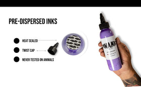 Dynamic Color Lavender Tattoo Ink 1 oz in artist's hand