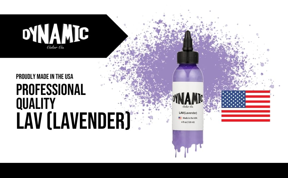 Dynamic Color Lavender Tattoo Ink 1 oz with needle setup