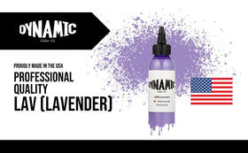 Dynamic Color Lavender Tattoo Ink 1 oz with needle setup