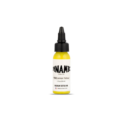 Dynamic Color Lemon Yellow Tattoo Ink 1 oz bottle front view