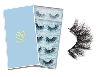 DYSILK 5 Pairs False Eyelashes pack front view