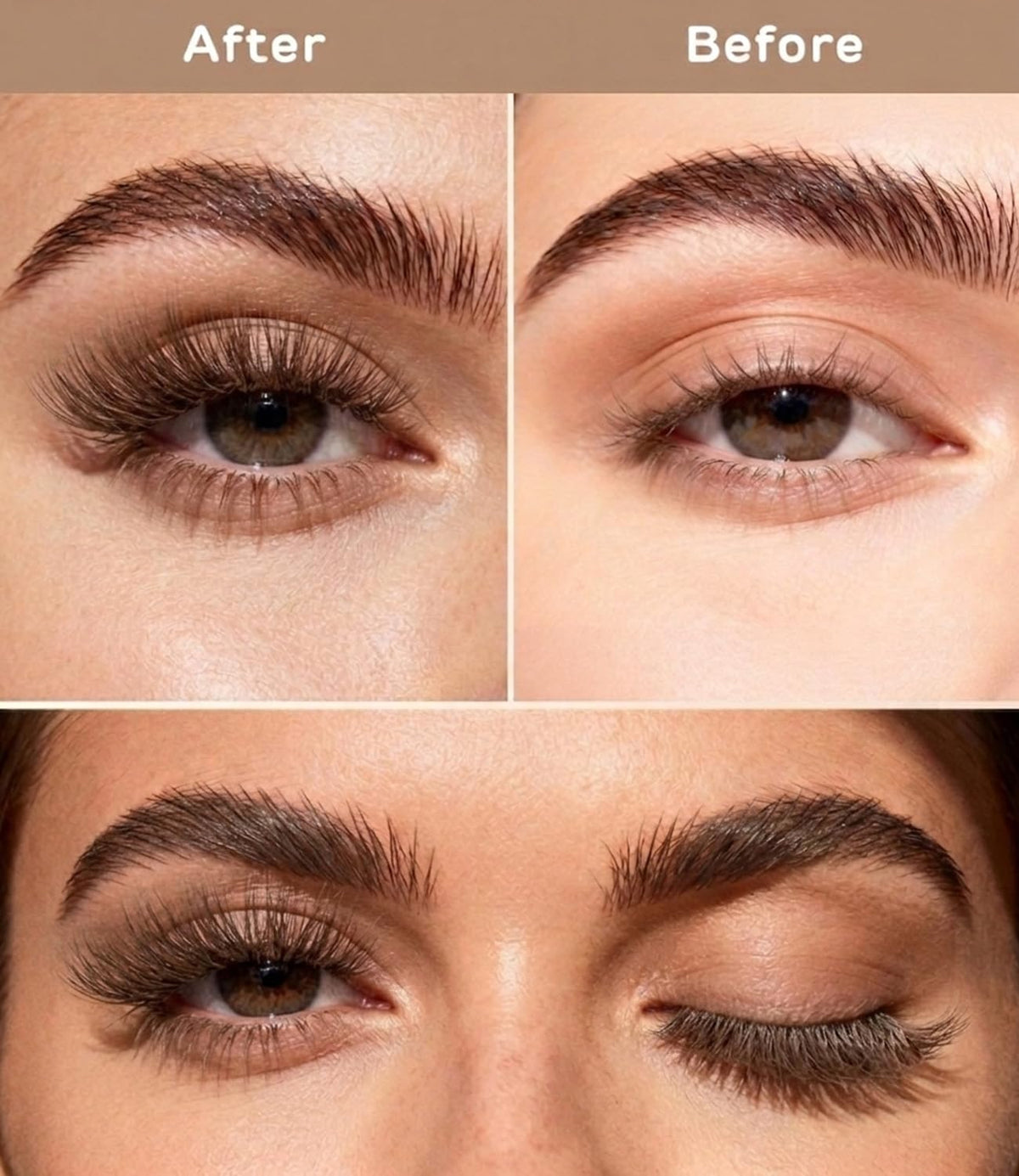 DYSILK Brown Fluffy Eyelashes displayed in travel case