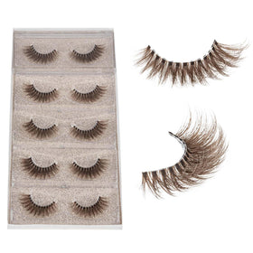 DYSILK Brown Fluffy Eyelashes showing length variation
