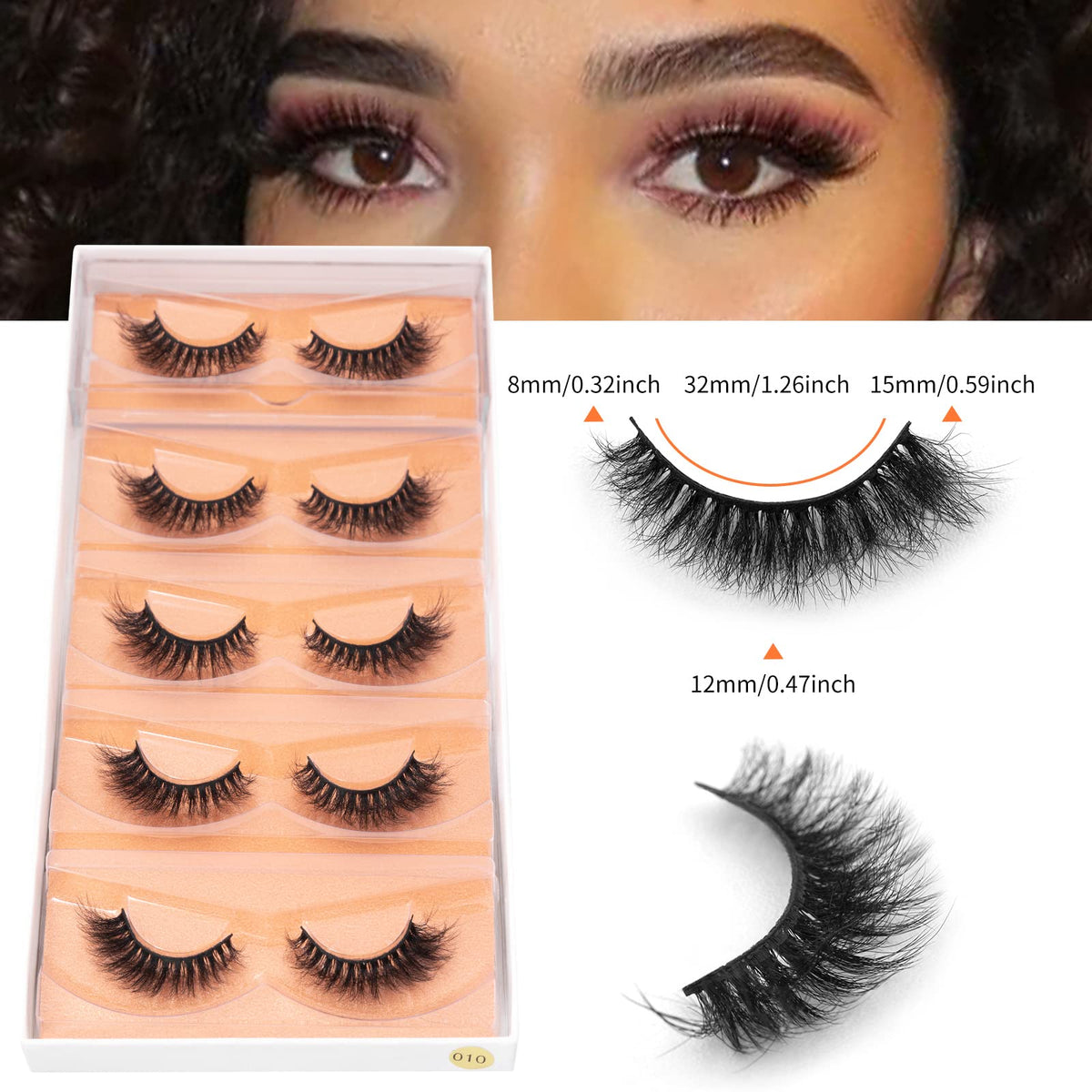DYSILK Cat Eye Lashes 5 Pairs inside view with lashes