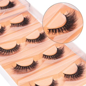 DYSILK Cat Eye Lashes 5 Pairs on model's eyes